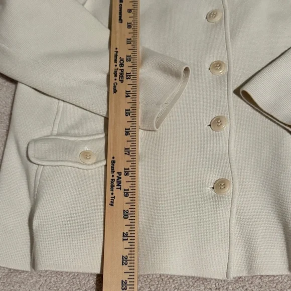 Talbots Woman Petites Cream Button-Up Sweater Cardigan - Picture 6 of 11
